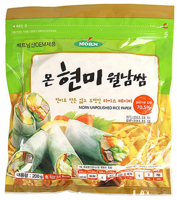 MORN 현미 월남쌈, 200g, 1개