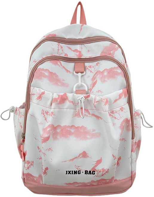 JXING BAG 雙肩包，時尚輕便大容量多功能旅行背包, 粉色