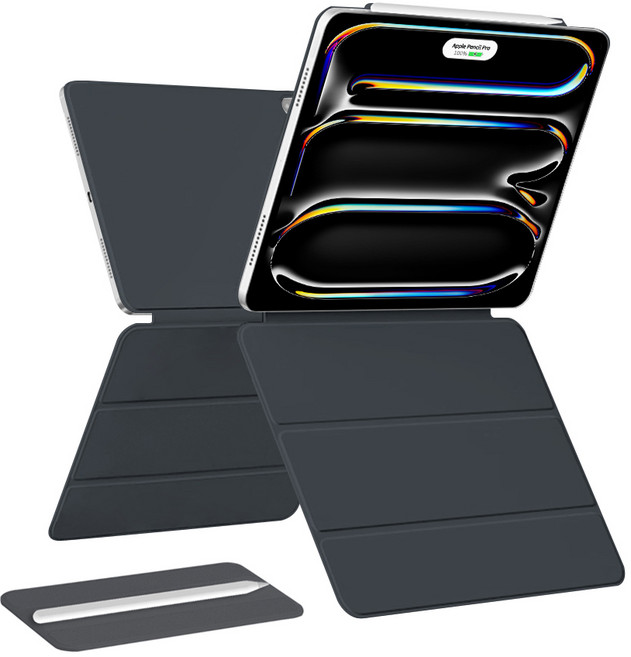 니하 아이패드 폴리오 분리형 케이스, 스틸그레이, 1개