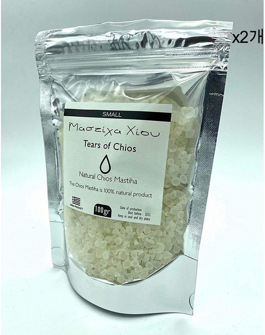 그리스 씹어먹는 매스틱검 원물 100g 그리스산 매스틱 작은알갱이, 2개