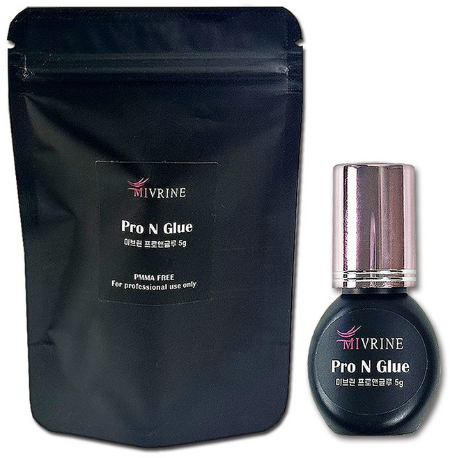 미브린 프로앤글루 5g PMMA FREE 속눈썹연장 전문가용 글루, 1개, 블랙