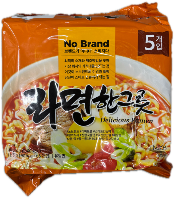 노브랜드 김치 라면 5입, 1팩