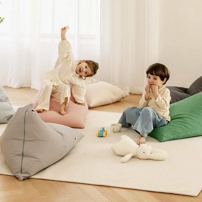 아누리 키즈빈백 1인용거실빈백 소파의자 72x92, 빈백_라이트 그레이