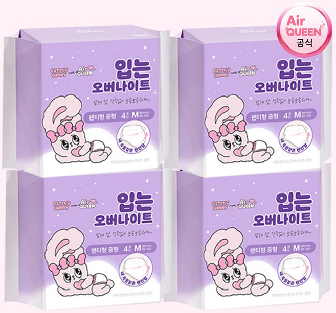 에어퀸 에어퀸입는오버나이트(중형), 중형, 4개입, 4개