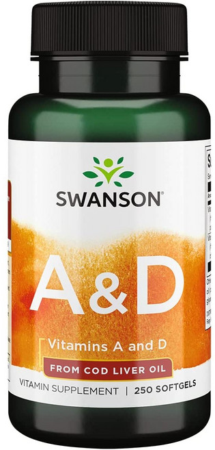 Swanson 斯旺森 維生素A&D軟膠囊, 250顆, 1罐
