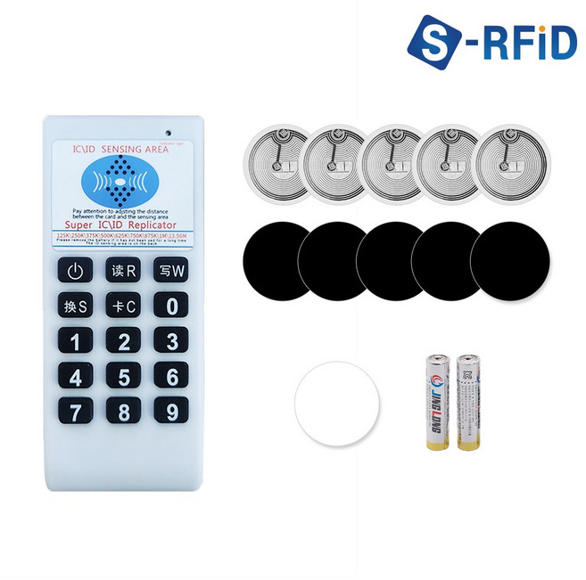 RFID NFC 복사기 카드 공동 현관 도어락 태그 UID 복사 읽기 쓰기 13 56Mhz 125Khz 간편 휴대 복제 리더기, 01.RF 복사기 건전지 포함(No.380), 1개