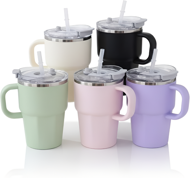 휴이즈 보온보냉 스텐 머그 텀블러, 블랙, 1개, 600ml