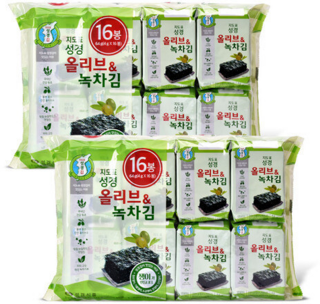 지도표 성경김 올리브 녹차김, 2개