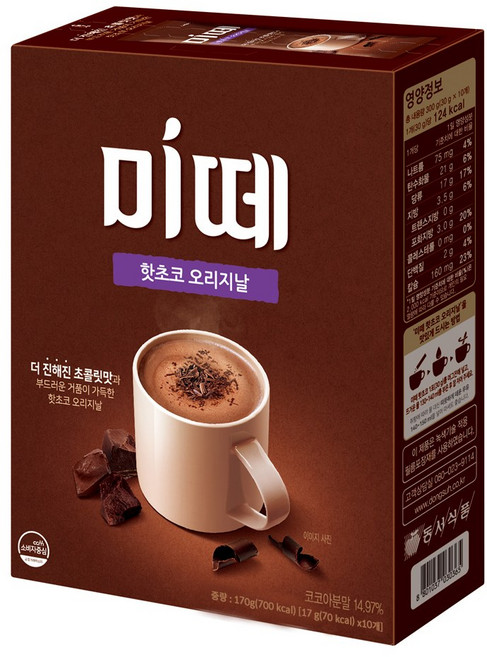 동서 미떼 핫초코 오리지날 미니 스틱10T, 미떼 핫초코 오리지날 10T jh유통, 30g, 30g, 1개입, 10개