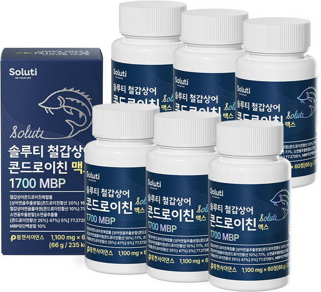 솔루티 철갑상어 콘드로이친 맥스 1700 MBP, 6개, 60정