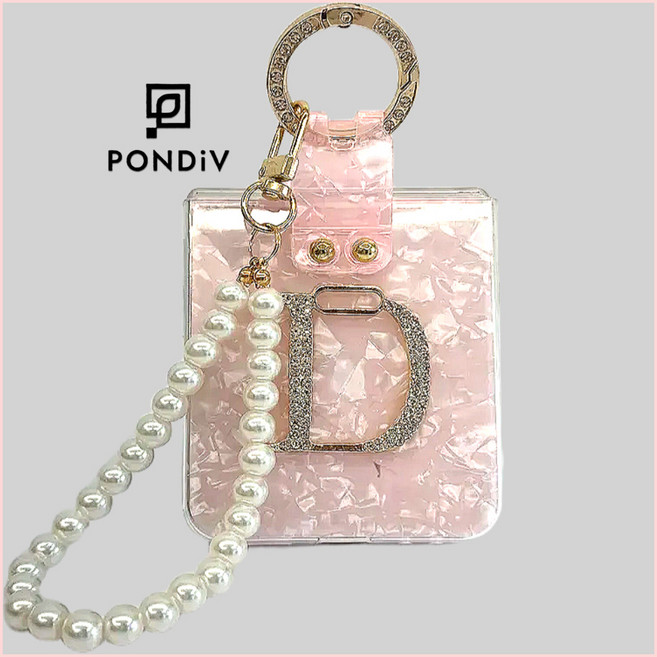 폰디브 z플립 지플립 7 6 5 4 진주 스트랩 자개 링 케이스