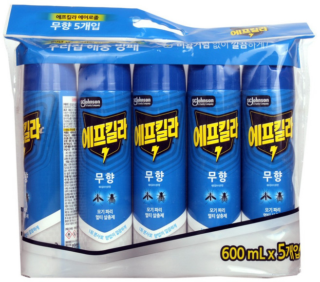 에프킬라 에어로졸 수성 무향 600ml x 5개 파리 모기 살충제 코스트코