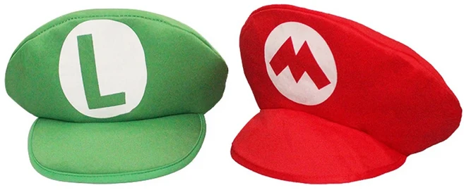 쿠쿠스토어 슈퍼 마리오 브라더스 루이지 만화 코스프레 모자 클래식 게임 애니메이션 피규어 할로윈 재미, 01 2pcs