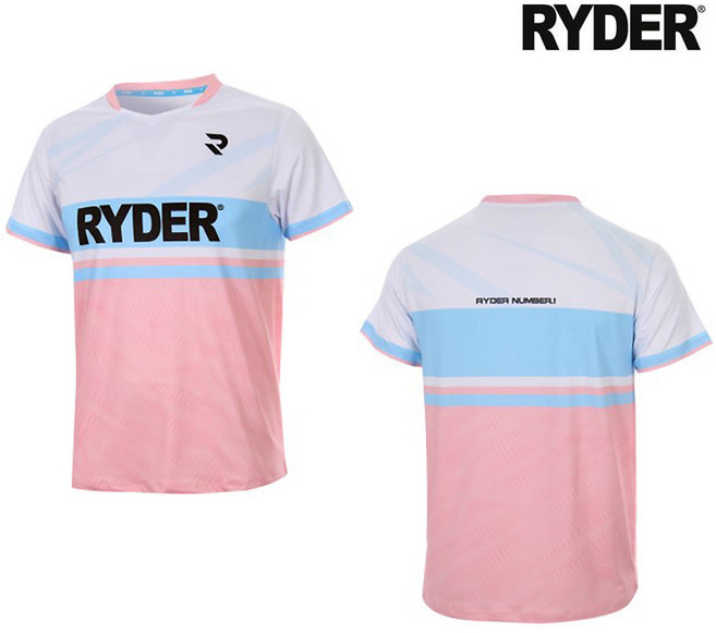 라이더 티셔츠 배드민턴 반팔 상의 남성 여성 게임웨어 핑크 블루 2023R-7