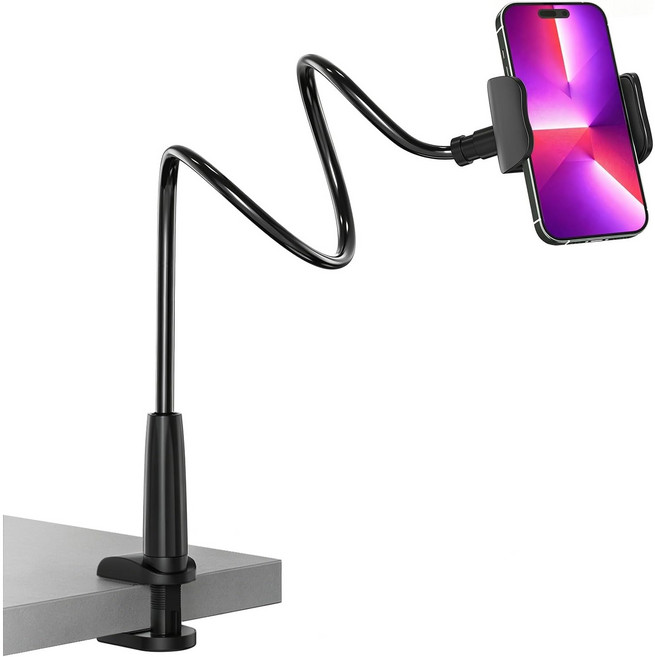 야린 길이 70cm /120cm 360도 회전 태블릿 휴대폰 홀더 자바라거치대 나선형 베이스 게으른 스탠드 휴대폰 태블릿 침대 옆 스탠드 침대 게으른 스탠드, 1개, 화이트120cm