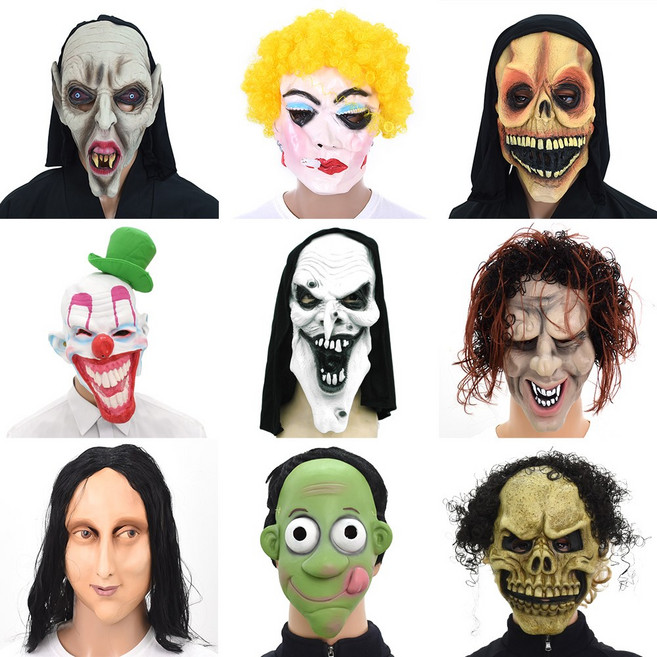 고무가면 할로윈 유명인 대통령 코믹 무서운 가면, A_공포가면, A02-삐에로고무가면