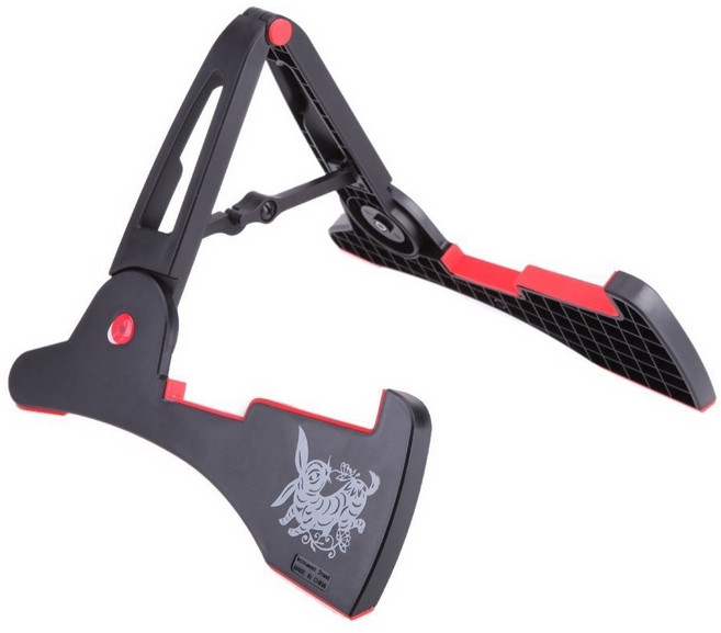 AROMA AGS-03 折疊吉他架 適用木吉他 民謠吉他 電吉他 貝斯 烏克麗麗, 黑, 1個