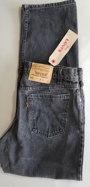 [Levi's] 리바이 스트라우스 빈티지 USA 남성 550 오렌지 탭 릴렉스드 핏 데님 진 36x32 검정