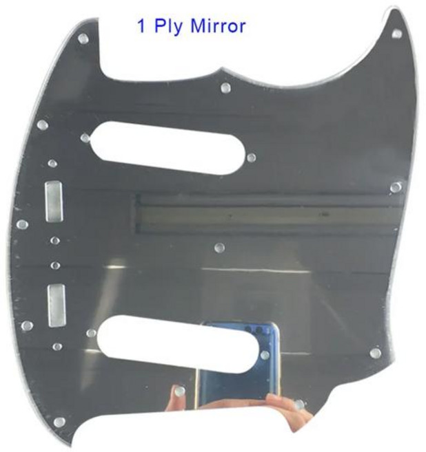 Fei Man - Pickguard 기타 부품 12 나사 펜더 아메리칸 머스탱스크래치 플레이트, [15] 1 ply mirror, 1개