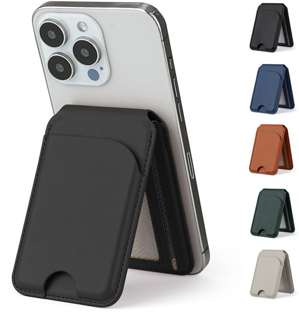 제나모라 2in1 맥세이프 카드지갑 거치대 IT001, 1개, 클래식 블랙