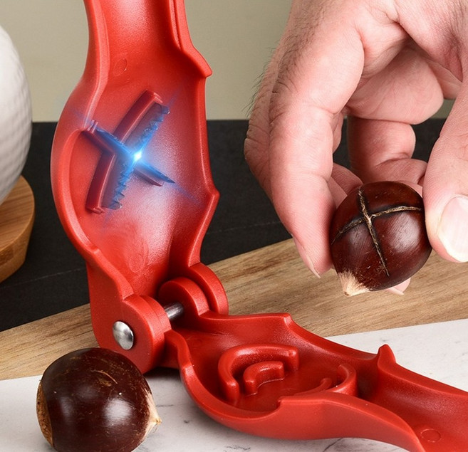 견과류 호두 밤집게 군밤 밤칼집내기 밤까기 키밍 레드 옐로우 택1, 1개