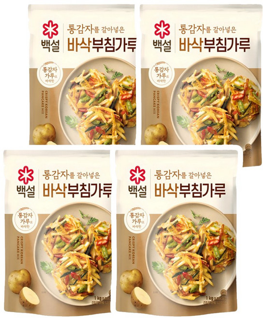 CJ 백설 통감자 바삭 부침가루, 1kg, 4개