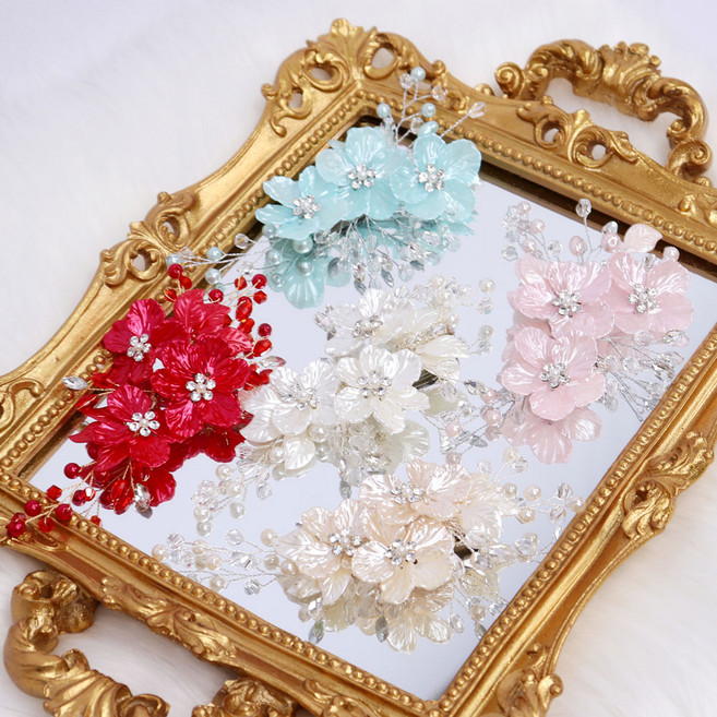 너만의 리치 셀프웨딩 헤어코사지 헤어핀 한복 혼주 뒤꽂이 올림머리장식