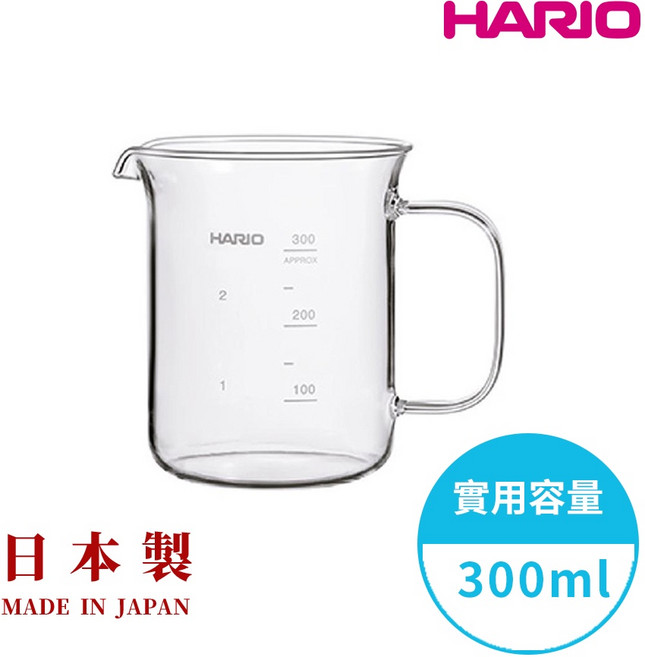 HARIO 經典燒杯量杯 耐熱玻璃, 1個, HARIO經典燒杯咖啡壺300