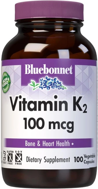 블루보넷 내추럴 비타민 K2 100mcg 브이캡 비건 글루텐 프리 무설탕, 100개입, 1개, 100정 - 쿠팡