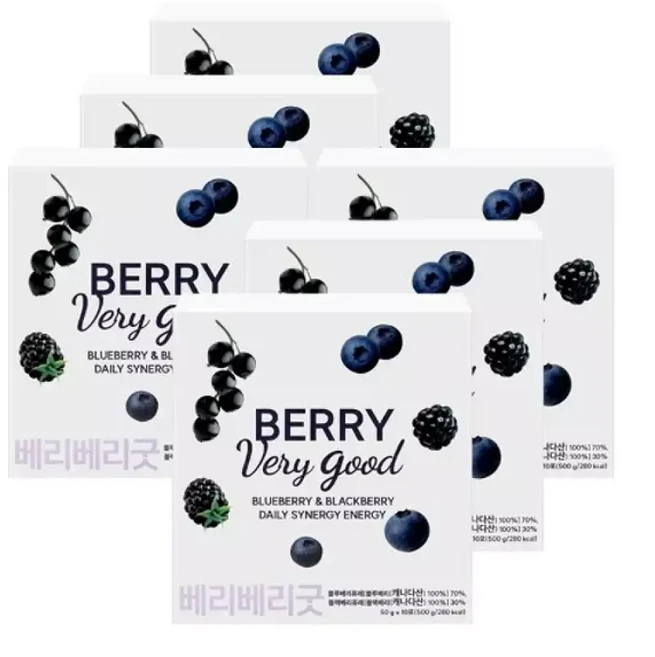 베리베리굿 켈리베리 블랙베리+블루베리 50gX10포X6박스, 1개, 50g