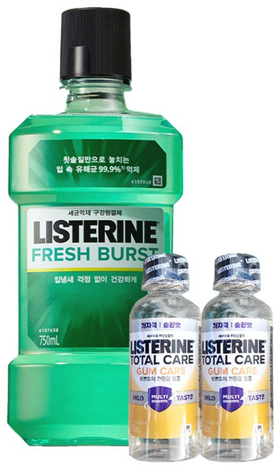 (소비기한9월8일까지) 리스테린 후레쉬버스트 750ml+검케어 100mlx2개 증정, 1개, 750ml
