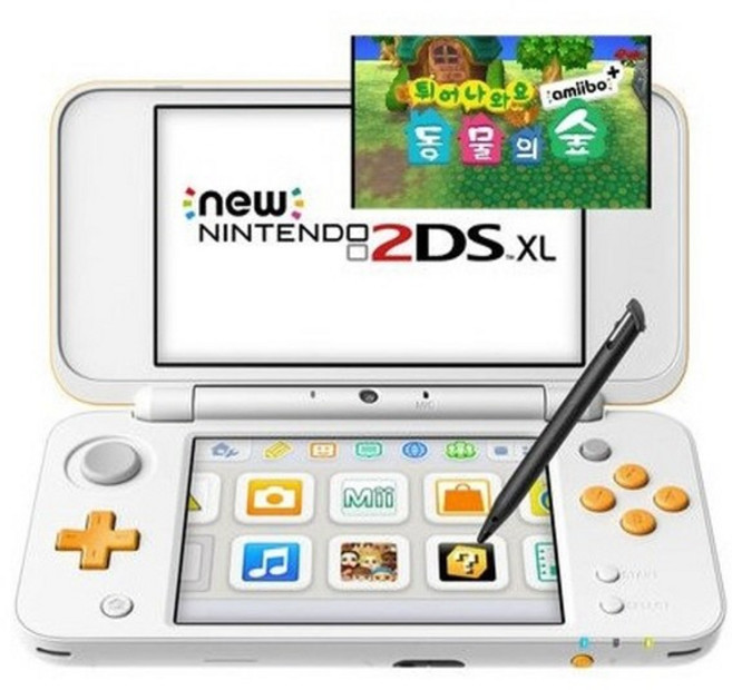 [중고][3DS] 뉴 new 2DS XL 화이트 오렌지 휴대용 게임기 국내판 닌텐도 튀어나와요 동물의숲 튀동숲