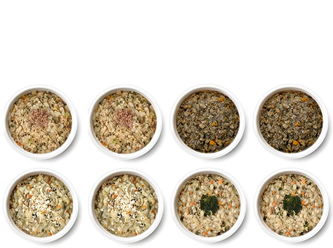 엘빈즈 이지밀 한우미역진밥 110g + 한우새송이진밥 110g + 닭가슴살시금치진밥 110g + 흑임자단호박진밥 110g 실온이유식 세트, 한우미역,  한우새송이, 닭가슴살시금치, 흑임자단호박, 8개