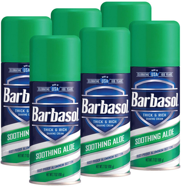 바바솔 Barbasol 수딩 알로에 진정 쉐이빙 크림, 6개