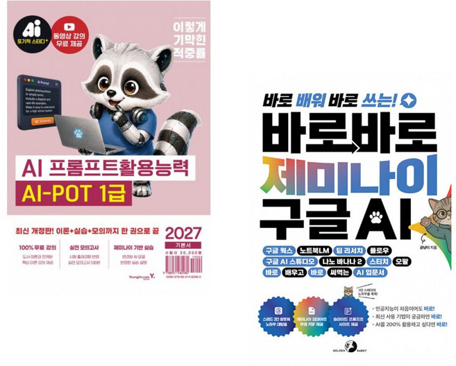 (김영진) 2027 이기적 AI-POT AI 프롬프트활용능력 1급 기본서 + (공냥이) 바로바로 제미나이 X 구글 AI (전2권)