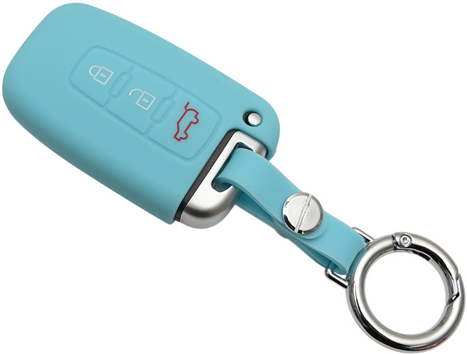 현대 기아 아반떼MD 싼타페CM 모닝 레이 호환 자동차 실리콘 스마트키 케이스 키홀더, 3버튼_S19_SS1, 스카이블루