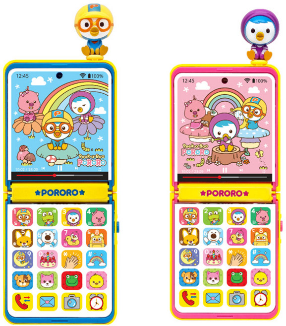 [토이세븐] 한손에 쏙 뽀로로 플립폰 장난감 색상 2종1택, 뽀로로_블루, 1개, 뽀로로블루