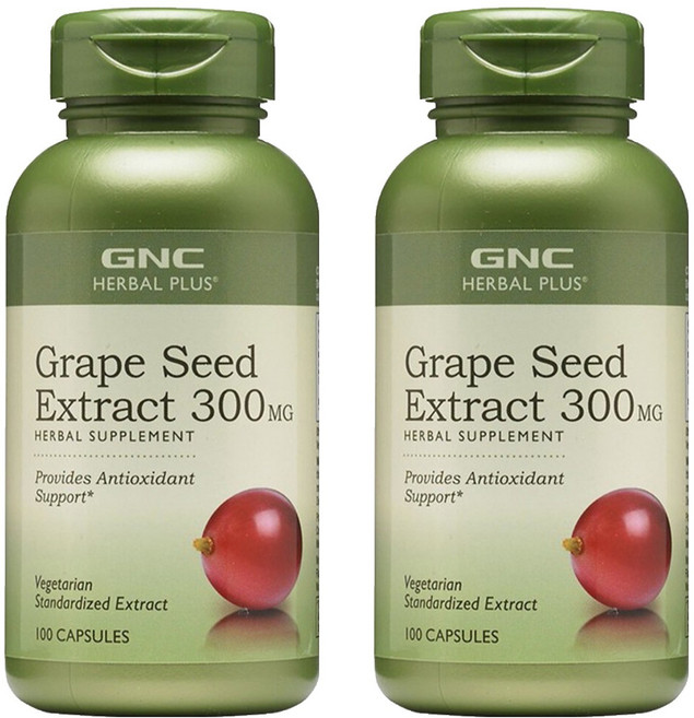 GNC 그레이프 씨드 추출물 300mg 캡슐, 100개입, 2개