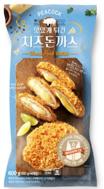 (매장정품) 피코크 옛날 경양식 바삭한 얇은 단체 급식 추억의 돈가스 치즈 돈까스 600g 1개 234612