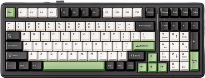 AULA F99 RGB 3모드 커스터마이징 유무선 기계식 키보드, 그린 밸리, 경해축, 제조사축