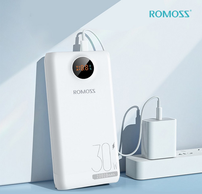 로모스 SW20S PRO 고속충전 30W 대용량 보조배터리 20000mAh, 화이트, PSW20-392