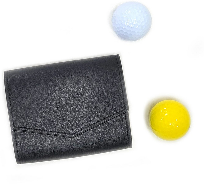 [5시건 당일출고] 골프 거리측정기 가죽 케이스 벨트형 파우치 휴대용 자석 클립 라운딩 필수템, 블랙