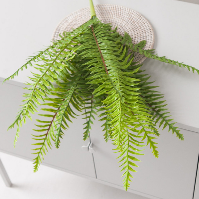 보스턴 고사리 조화 녹색 식물 부쉬 대 50cm 조경 인테리어 장식 소품 인조 잎사귀 나뭇잎 가드닝, 뉴보스톤부쉬 대, 1개