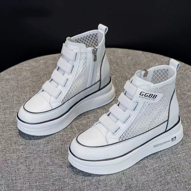 라오농 여름 하이 탑 신발 얇은 단일 메쉬 통기성 6cm 증가 스포츠 신발 05df4LL