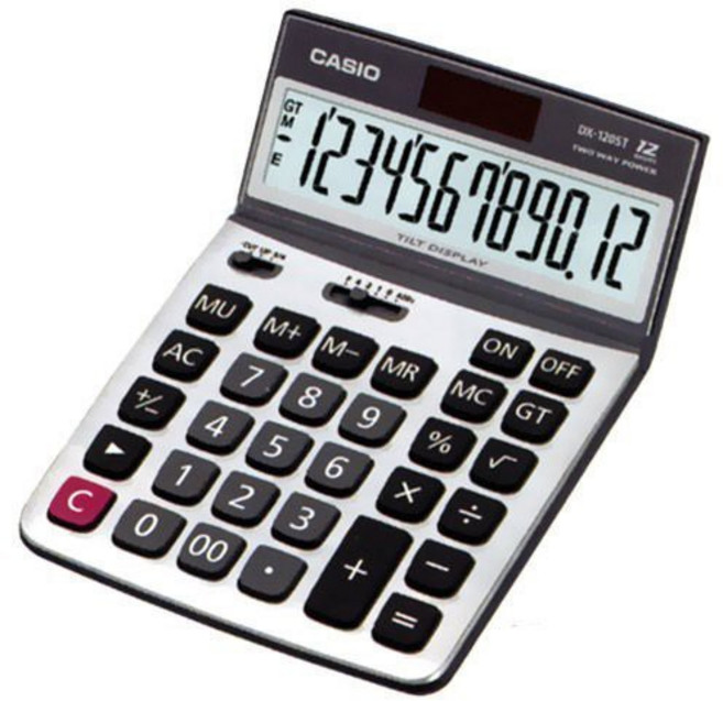 CASIO 卡西歐 桌上型12位數計算機 螢幕角度可調整, 1個, DX-120ST