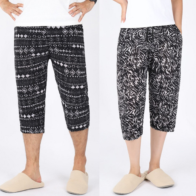 1+1 남자여름바지 쿨팬츠 스판 7부 편한 작업 쿨팬츠