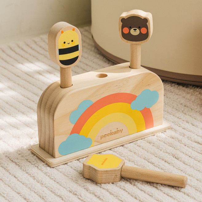 피카비 팝업 토이 원목 놀잇감 첫 인과 관계 놀이, 1개