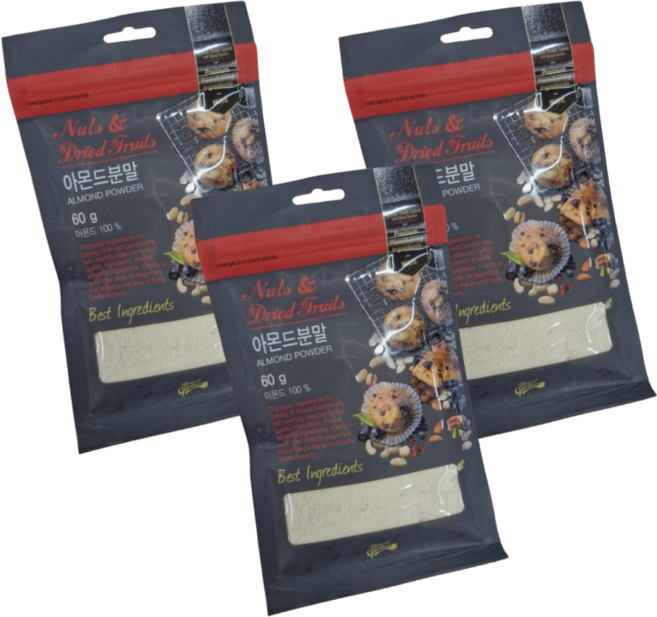 브레드가든 아몬드분말, 60g, 3개