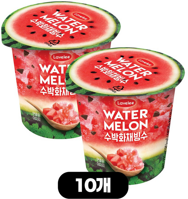 라벨리 떠먹는 아이스크림 수박화채 빙수, 10개, 220ml