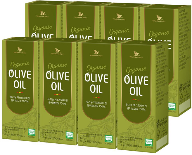 홀푸드스토리 유기농 냉압착 엑스트라버진 올리브오일 스페인산, 8개, 56g